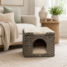Load image into Gallery viewer, Huntley Pet Cat House, 2 Cushion Bed, Gray