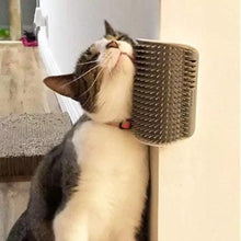 Load image into Gallery viewer, Cat Scratcher Corner Pet Brush Comb Play Cat Toy Plastic Scratch Bristles Arch Massager  Self Groomer with Catnip Pouch Cat Wall Corner Massage Groomer Cat Self Grooming Brush