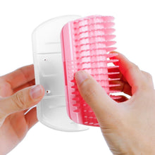 Load image into Gallery viewer, Cat Scratcher Corner Pet Brush Comb Play Cat Toy Plastic Scratch Bristles Arch Massager  Self Groomer with Catnip Pouch Cat Wall Corner Massage Groomer Cat Self Grooming Brush