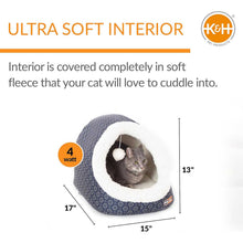 Load image into Gallery viewer, K&amp;H Pet Products Thermo-Pet Cave Heated Cat Bed – Plush Cat Cave &amp; Tunnel for Cats and Small Dogs