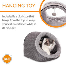 Load image into Gallery viewer, K&amp;H Pet Products Thermo-Pet Cave Heated Cat Bed – Plush Cat Cave &amp; Tunnel for Cats and Small Dogs