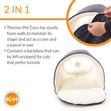 Load image into Gallery viewer, K&amp;H Pet Products Thermo-Pet Cave Heated Cat Bed – Plush Cat Cave &amp; Tunnel for Cats and Small Dogs