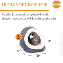 Load image into Gallery viewer, K&amp;H Pet Products Thermo-Pet Cave Heated Cat Bed – Plush Cat Cave &amp; Tunnel for Cats and Small Dogs