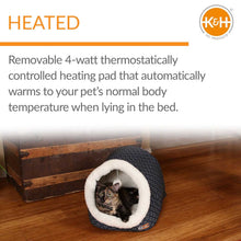 Load image into Gallery viewer, K&amp;H Pet Products Thermo-Pet Cave Heated Cat Bed – Plush Cat Cave &amp; Tunnel for Cats and Small Dogs